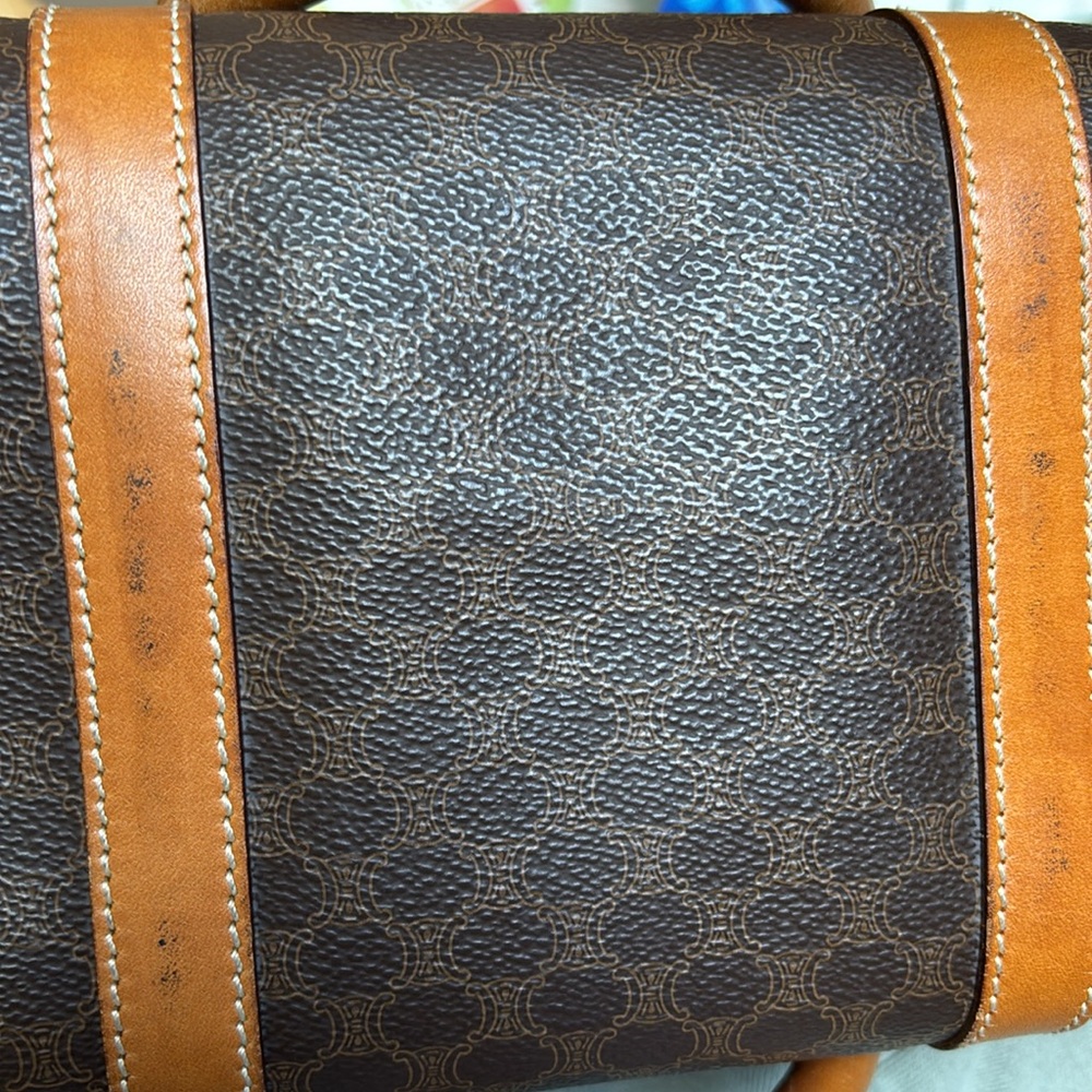 Celine, Boston bag Brown Macadam Triomphe Handbag - Picture 13 of 15